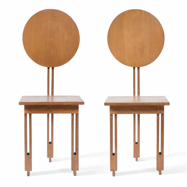 set of 2 vintage wood constructivist chairs zak fox